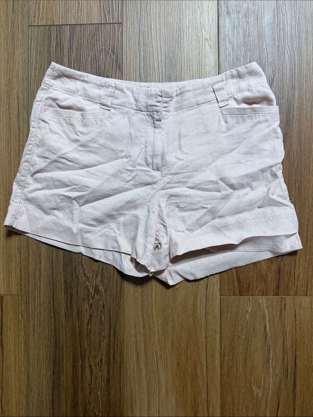 LOFT Pale Blush Linen-Blend Shorts